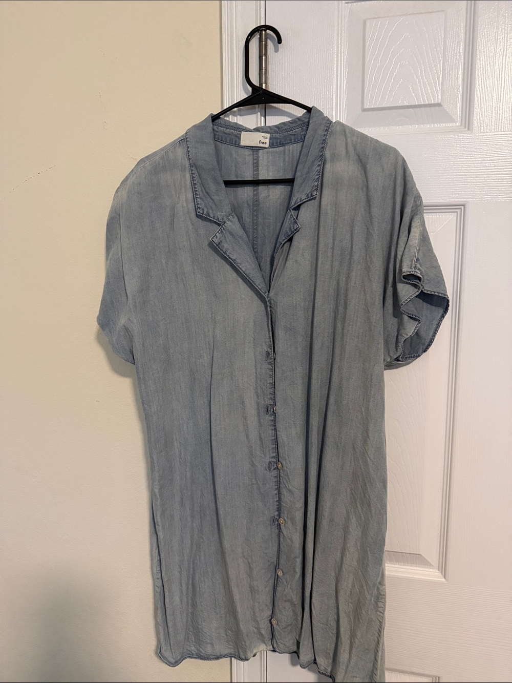 Aritzia Light Blue Casual Button-Down Shirt Dress